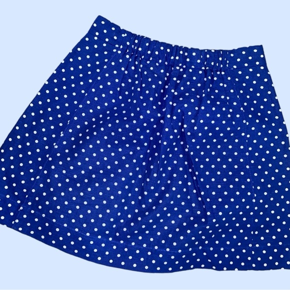 VINTAGE J. CREW POLKA DOT COTTON BLEND SKATER MINI SKIRT•SIZE:2 •WOMEN’S - Picture 2 of 13
